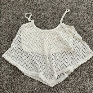 Chevron White Crop Top